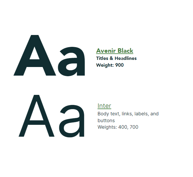 Color palette and fonts