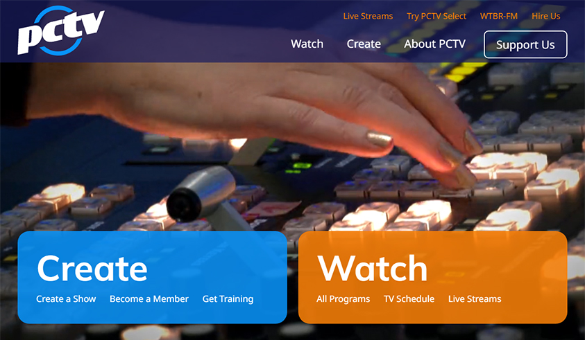 Pittsfield Community Television Website Screenshot